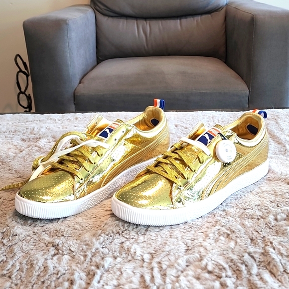 Men's Puma Walt Clyde Frasier Metallic Gold (NEW) Size 12 - Picture 5 of 6